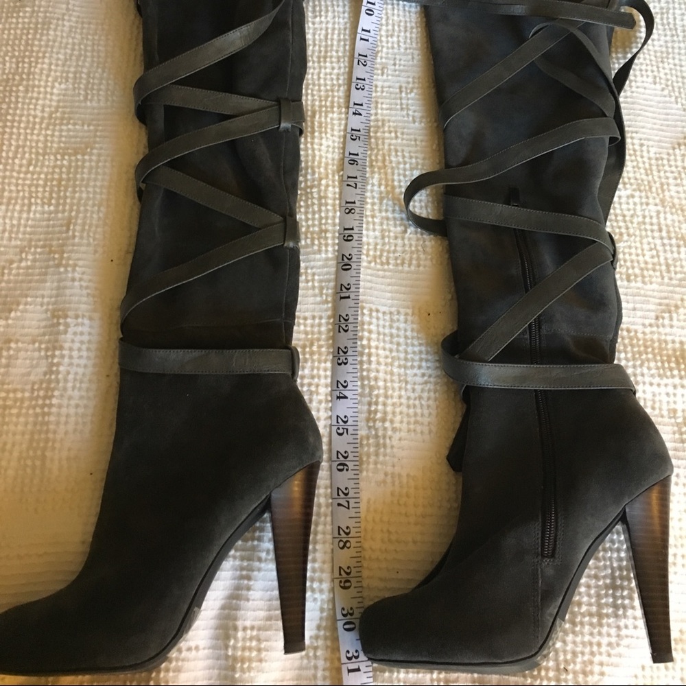 Colin Stuart Leather Knee High Strappy/Sexy Boots